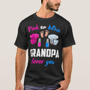 Camiseta Abuelo rosa o azul te ama revelación de género Ann