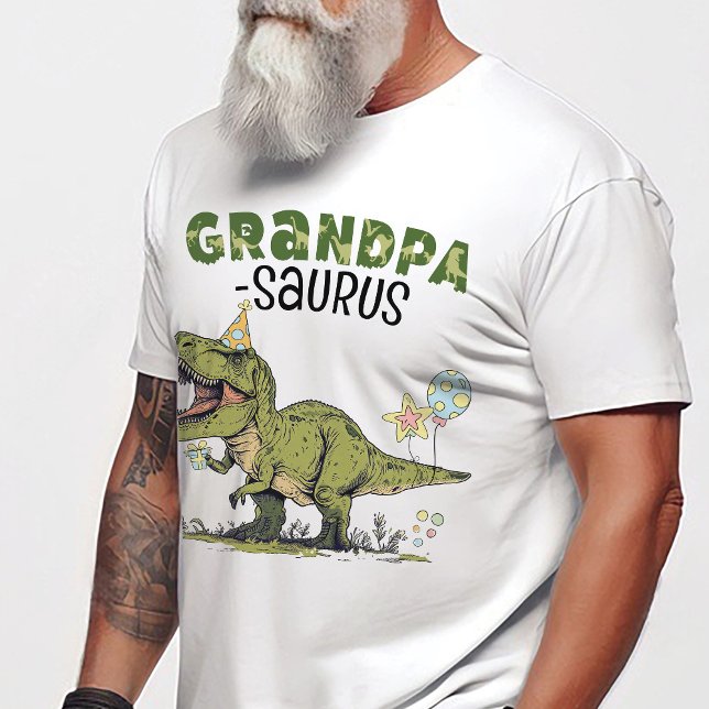 Camiseta Abuelo-sauro Divertido Dinosaurios Niños Fiesta de (Cute Grandpa-saurus dinosaur theme kids birthday party matching family shirt, T-Rex, 3-Rex, grandma)