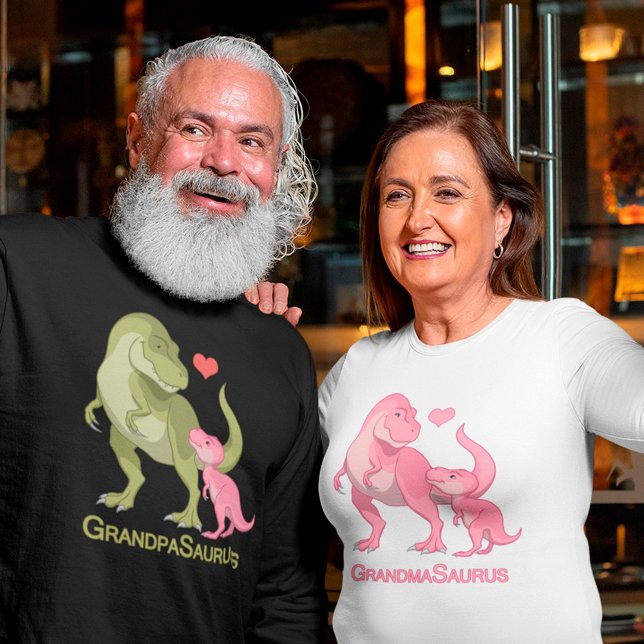 Camiseta Abuelo Saurus Green T-Rex & Baby Girl Dinosaurios (Subido por el creador)