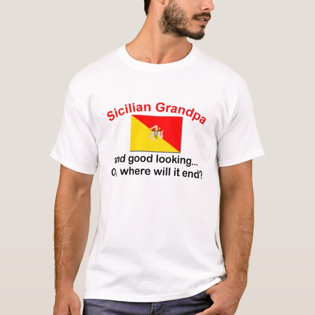 Camiseta Abuelo siciliano apuesto (Anverso)