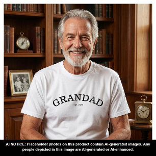 Camiseta Abuelo Simple Estableció Costumbre Año Abuelo