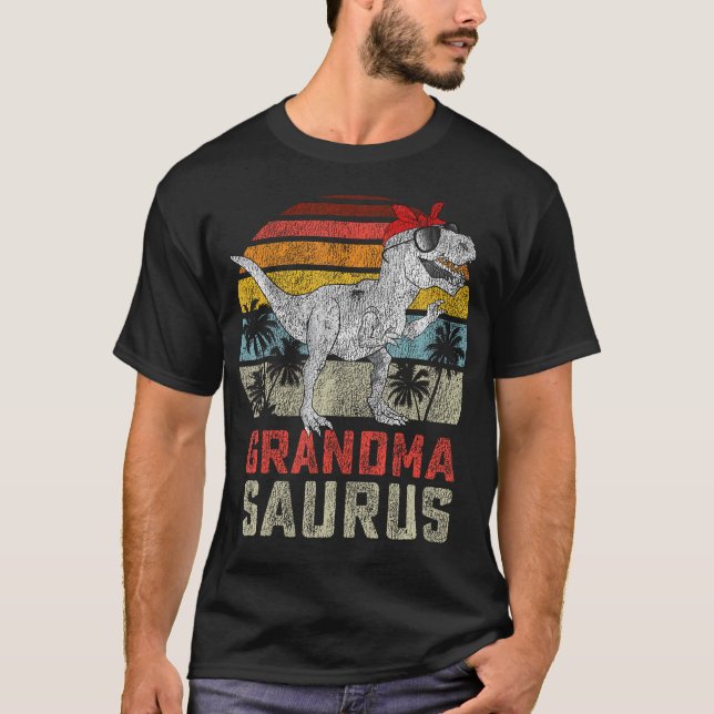 Camiseta Abuelo T Rex Dinosaur Abuela Saurus Familias (Anverso)