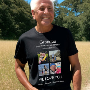 Camiseta Abuelo te amamos foto negra personalizada