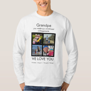 Camiseta Abuelo Te amamos Foto Personalizada Blanco