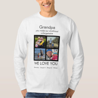 Camiseta Abuelo Te amamos Foto Personalizada Blanco