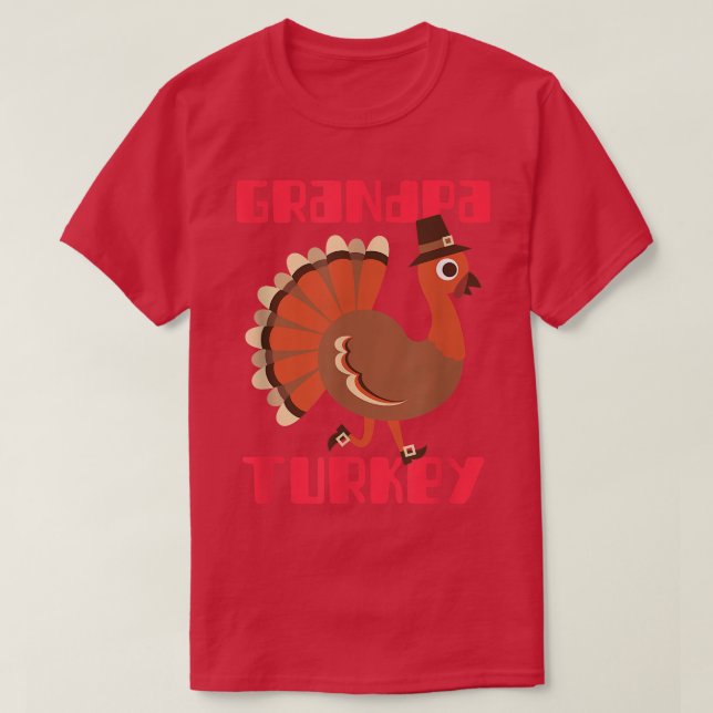 Camiseta Abuelo Turquía: Feliz Día de Acción de Gracias a T (Diseño del anverso)