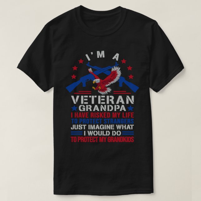 Camiseta Abuelo veterano norteamericano orgulloso abuelo Ve (Diseño del anverso)
