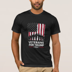 Camiseta Abuelo Veteranos Por Trump 2024 Bandera Americana