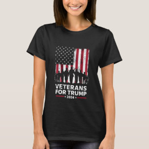 Camiseta Abuelo Veteranos Por Trump 2024 Bandera Americana