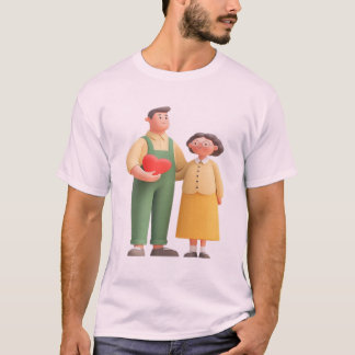 Camiseta Abuelos Aman Siempre PNG - Lindo Pareja Mayor 3D