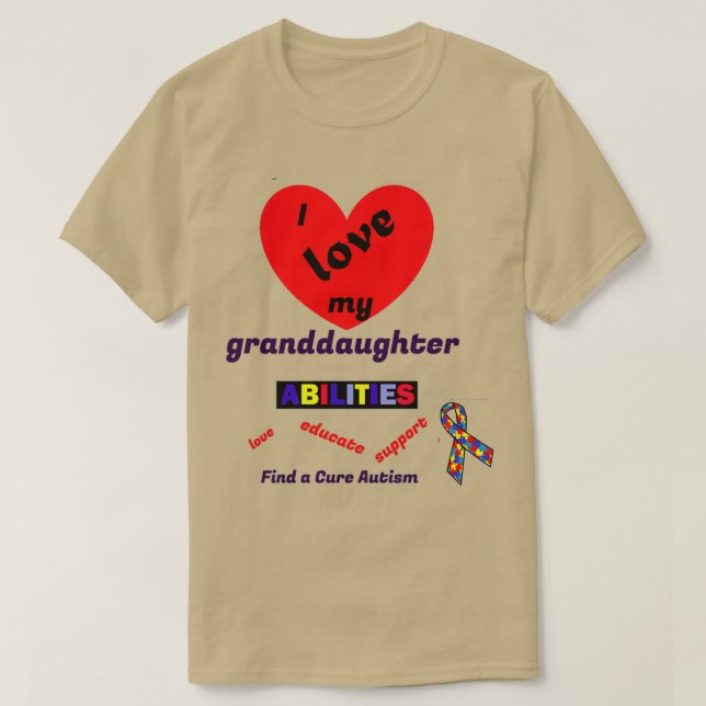 Camiseta Abuelos Autismo Conciencia De Los Regalos Cure Aut (Diseño del anverso)