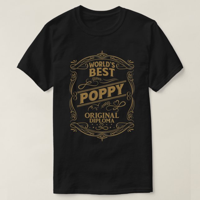 Camiseta Abuelos de amapola Diploma Mejor Pullove (Diseño del anverso)