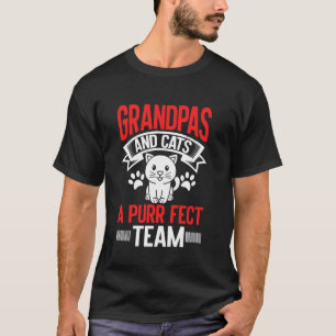 Camiseta Abuelos y Gatos Un Equipo Purrfecto Gato Abuelo