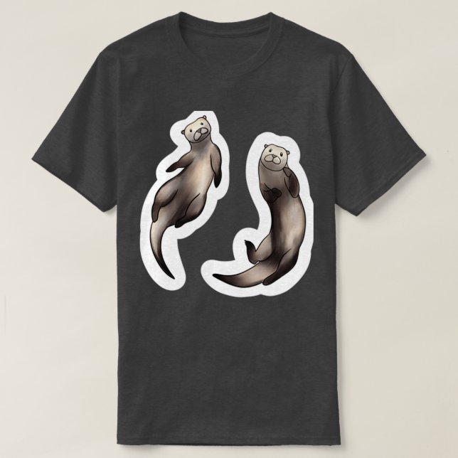 Camiseta Abundantes y adorables nutrias adorables (Diseño del anverso)