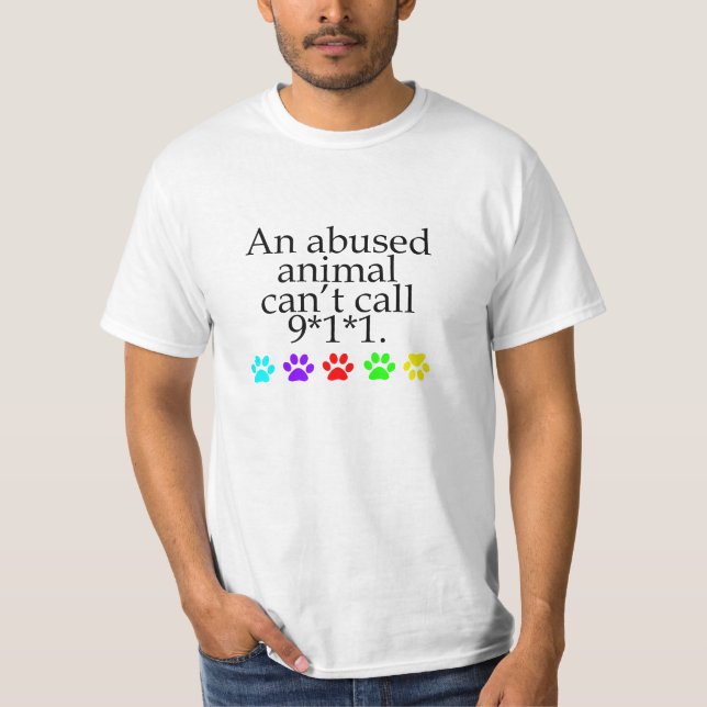 Camiseta Abuso animal - los estilos de los hombres y de las (Anverso)