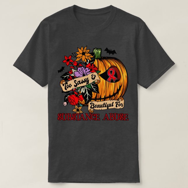 Camiseta Abuso de sustancias Awareness retro halloween atem (Diseño del anverso)