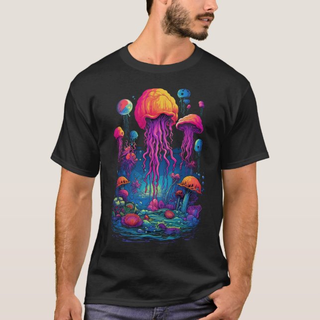 Camiseta Abyss colorido: Deep Sea Jellyfish Delight (Anverso)