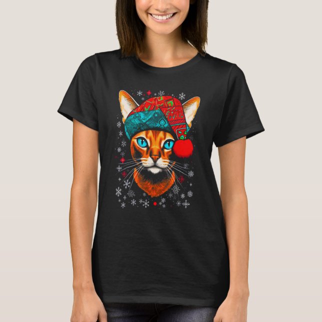 Camiseta Abyssinian Cat Christmas (Anverso)