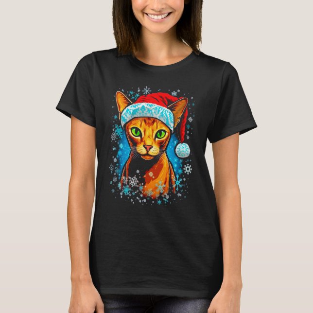 Camiseta Abyssinian Cat Christmas 1 (Anverso)