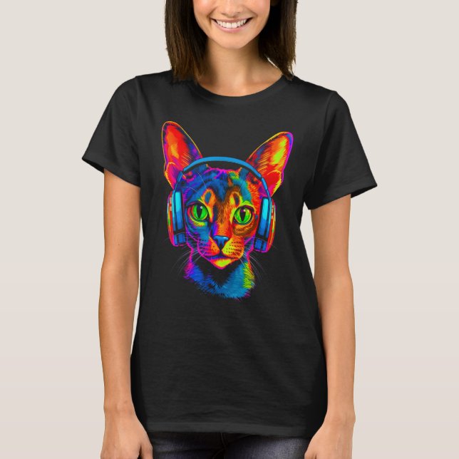 Camiseta Abyssinian Cat DJ Festival (Anverso)
