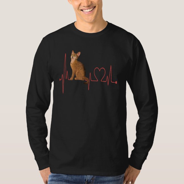 Camiseta Abyssinian Cat Heartbeat EKG Funny I Love My Abyss (Anverso)