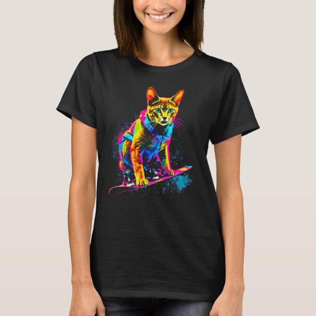Camiseta Abyssinian Cat Snowboard (Anverso)