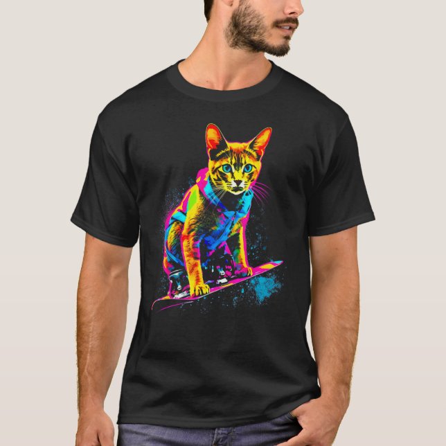 Camiseta Abyssinian Cat Snowboard (Anverso)