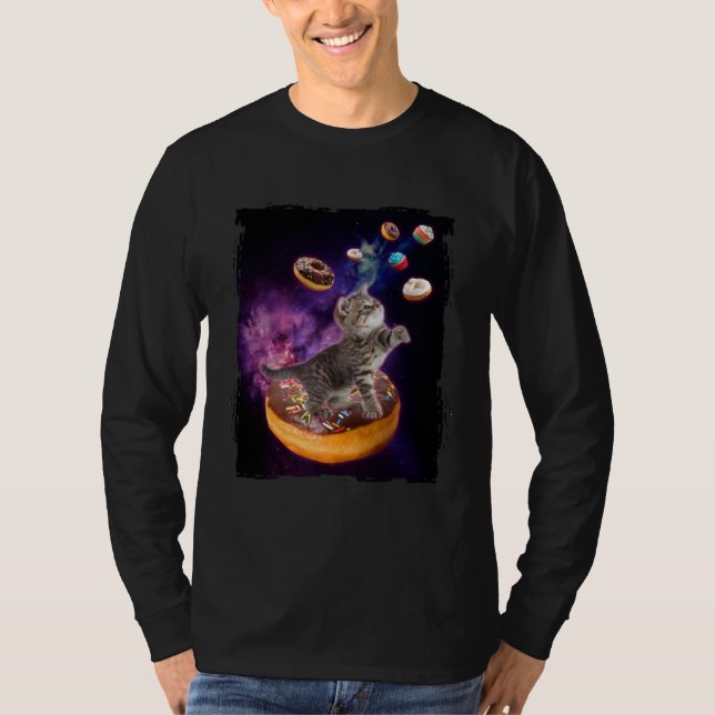 Camiseta Abyssinian Cat Space Donuts  Kitty in Space Kid (Anverso)