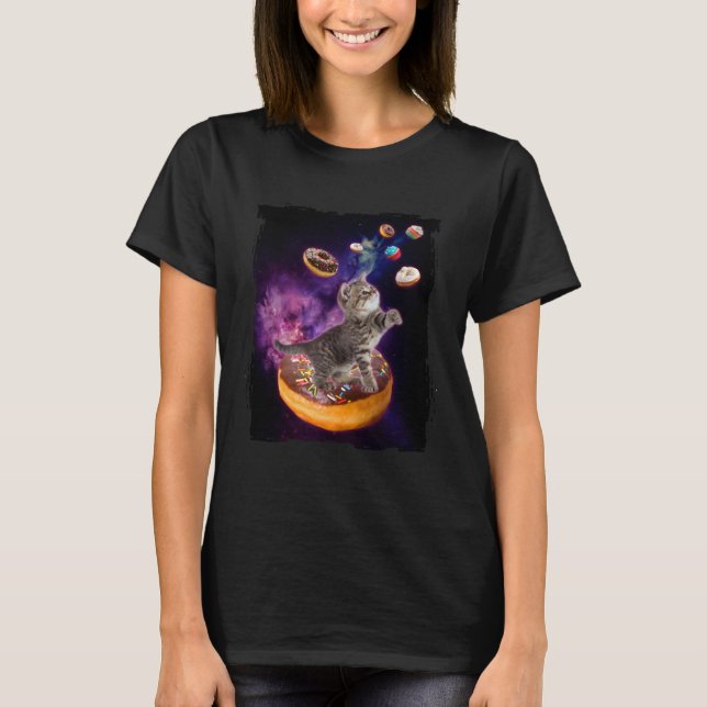 Camiseta Abyssinian Cat Space Donuts  Kitty in Space Kid (Anverso)