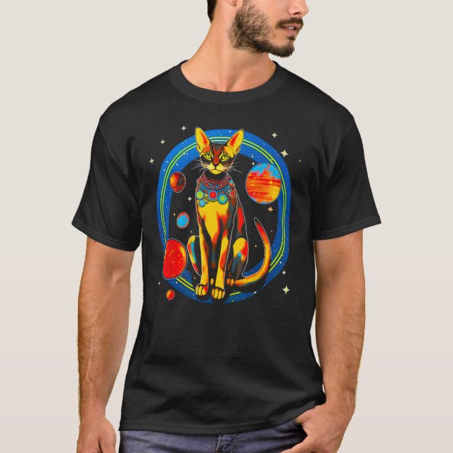 Camiseta Abyssinian Cat Universe Science (Anverso)