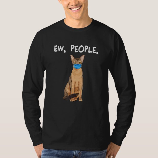 Camiseta Abyssinian Ew People  Cat Wearing Face Mask (Anverso)