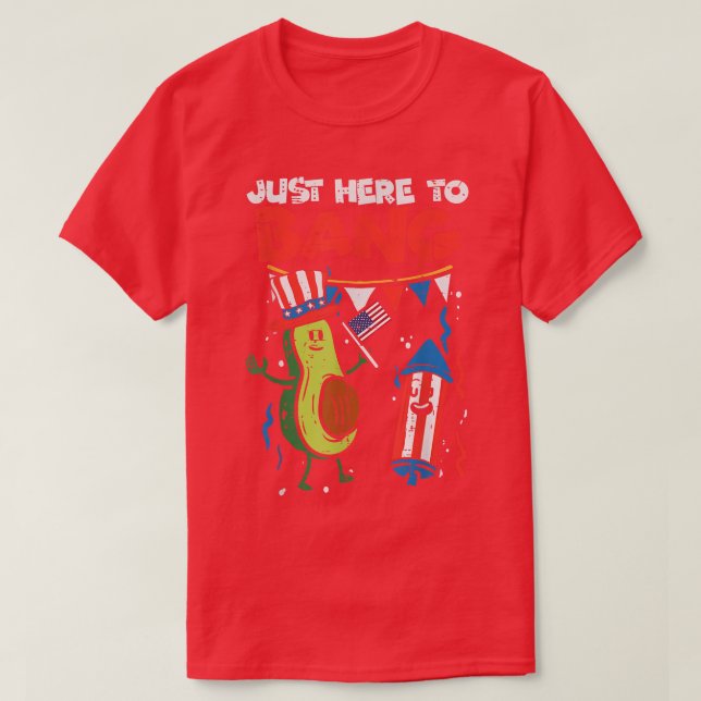 Camiseta Acá A Bang Aguacate Firecracker 4 De Julio (Diseño del anverso)