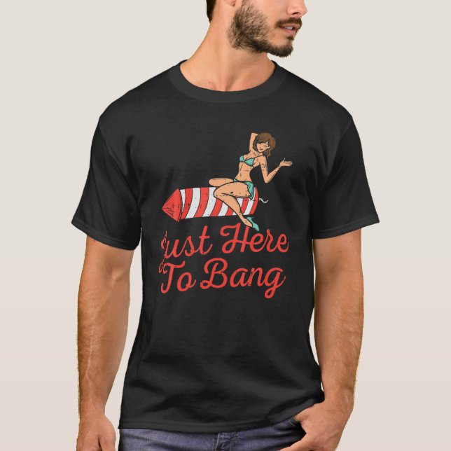 Camiseta Acá A Los Hombres De Bang Fireworks Graciosos 4 De (Anverso)
