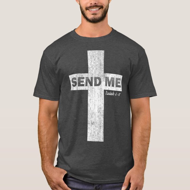 Camiseta Acá estoy Enviándome a Isaías 68 fe cristiana (Anverso)