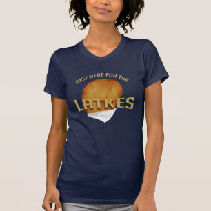 Camiseta Acá para la diversión moderna de Latkes Hanukkah