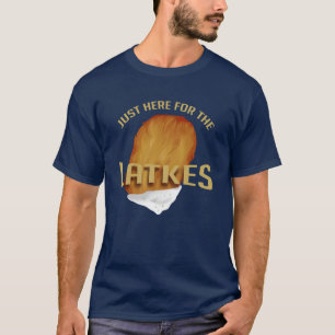 Camiseta Acá para la diversión moderna de Latkes Hanukkah