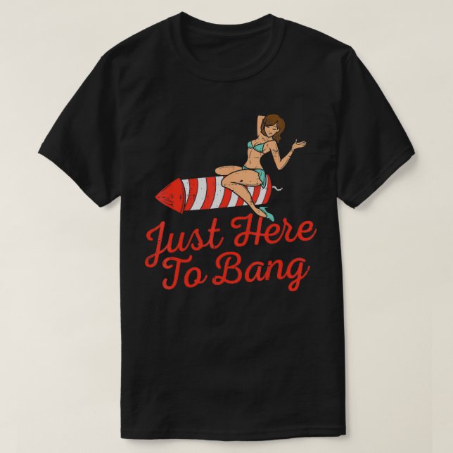 Camiseta Acá para los bomberos de Bang Funny 4 de Julio Hom (Diseño del anverso)
