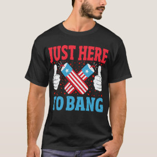 Camiseta Acá para los divertidos fuegos artificiales del 4 