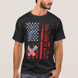 Camiseta Acá para los divertidos fuegos artificiales del 4