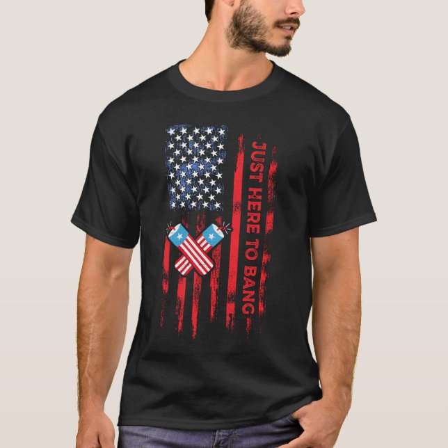Camiseta Acá para los divertidos fuegos artificiales del 4  (Anverso)