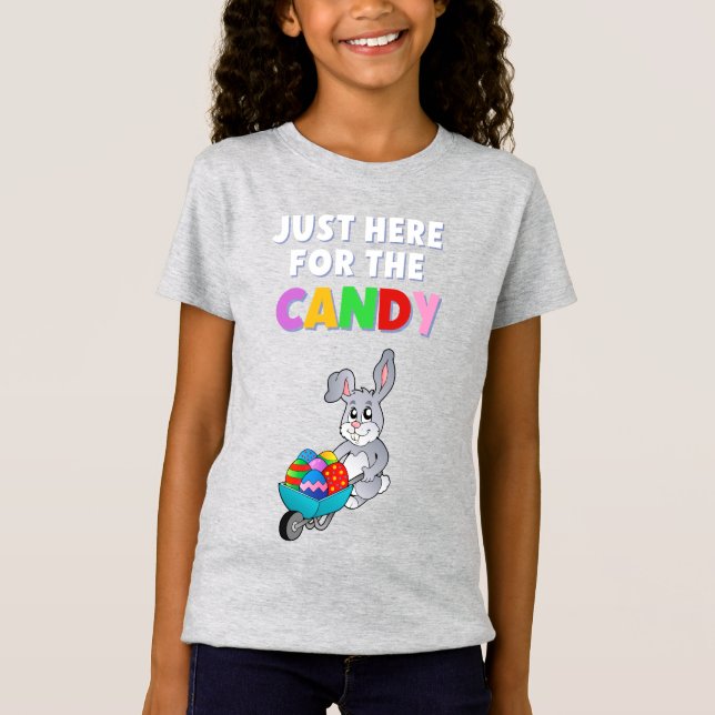 Camiseta Acá para los dulces huevos de pascua conejo conejo (Anverso)