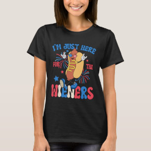 Camiseta Acá Para Los Weiners 4 De Julio Divertido Hot Do
