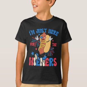 Camiseta Acá Para Los Weiners 4 De Julio Divertido Hot Do