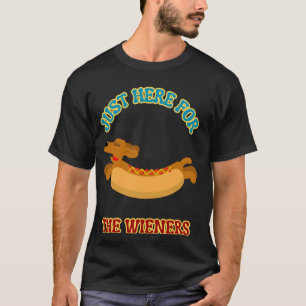 Camiseta Acá para los Wieners - Gracioso Día de Hotdog 4J