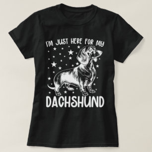 Camiseta Acá Para Mi Cumpleaños De Dachshund Perro.