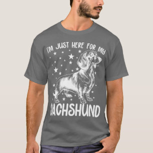 Camiseta Acá Para Mi Cumpleaños De Dachshund Perro.