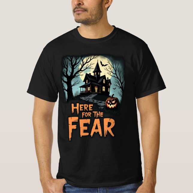 Camiseta Acá por el miedo al horror del Día de Halloween (Anverso)