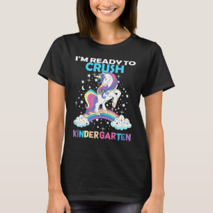 Camiseta Acá Regreso El Jardín De Niños De Unicornio Listo