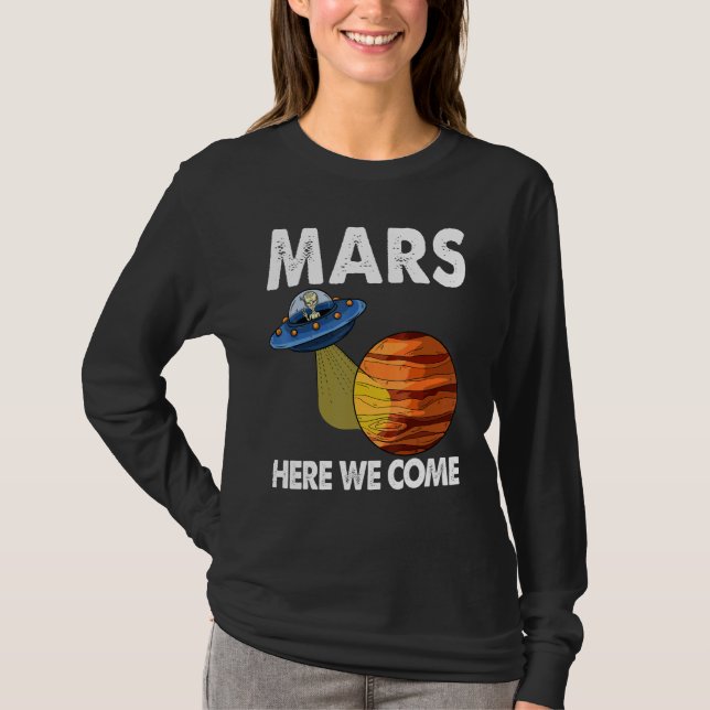 Camiseta Acá Vamos Marte Jóvenes Espacio Tees Red Mars Plan (Anverso)