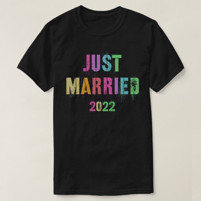 Camiseta ACABA DE CASARSE CON Hon de la Fiesta de Novias de (Diseño del anverso)